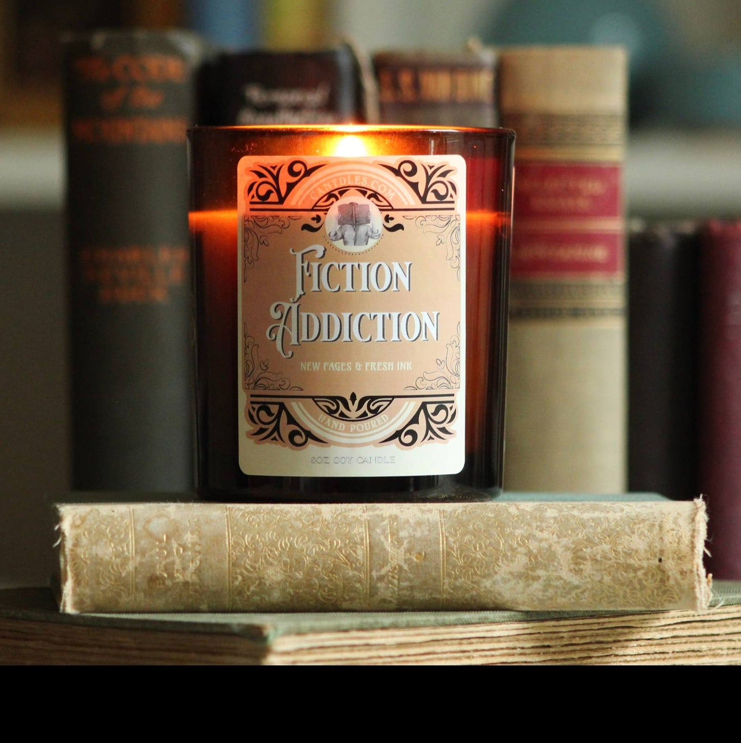Fiction Addiction Candle: Book Scented Gift for Readers